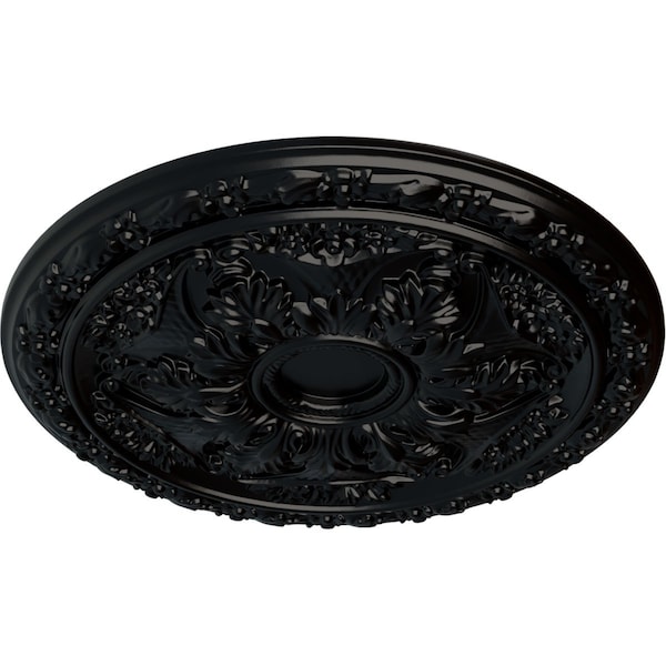 Baile Ceiling Medallion (Fits Canopies Up To 3 1/4), Hand-Painted Jet Black, 20OD X 1 5/8P